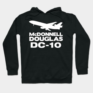 McDonnell Douglas DC-10 Silhouette Print (White) Hoodie